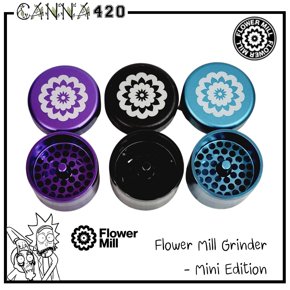 Flower Mill Grinder - Mini Edition ไกรน์เดอร์สมุนไพร Flowermill Grinder - Black, Blue & Purple อุปกร