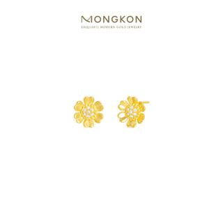 Mongkon Gold ทองคำแท้บริสุทธิ์สูง 96.5% ต่างหู 1 สลึง A Little Flower