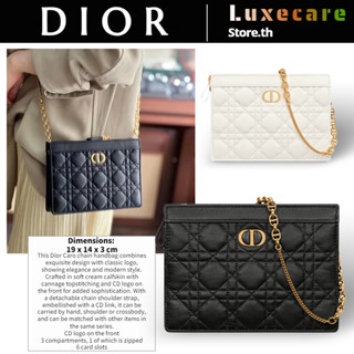 ดิออร์👜Dior DIOR CARO Women/Shoulder Bag กระเป๋าโซ่/คลัช/กระเป๋าดิออร์/กระเป๋าสตางค์