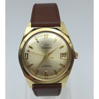 นาฬิกา WALTHAM MENS VINTAGE 17 JEWELS SHOCKRESISTANT MECHANICAL SWISS GOLD CASE NO.37 (ไขลาน)