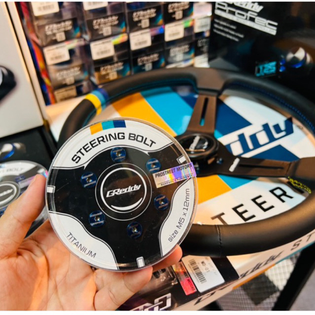 น็อตพวงมาลัย แท้ Greddy Japan ไทเทเนียม Steering wheel Bolt ชุด6ตัว Titanium Nut M5 น็อตแท้ ไม่เป็นสนิม