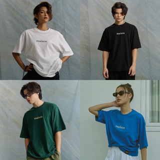 maison KEEPS maison Oversized Tee เสื้อยืดทรง oversized ลายปริ้นท์โลโก้ สีขาวครีม