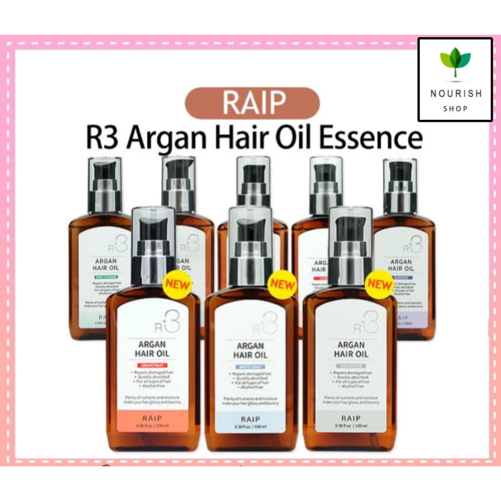 RAIP R3 Argan Hair Oil 100ml แท้100% น้ำมันบำรุงผม น้ำมันอาร์แกนบำรุงผมเสีย จากเกาหลี