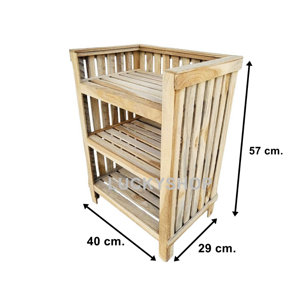 ชั้นไม้วางของ ไม้สัก ขนาด 40x29x57 ซม.