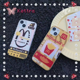 💜Kettra💜ป้องกันการหล่น ขอบเต็ม iPhone 11 14 pro max ความคิดสร้างสรรค์ การ์ตูน McDonalds แฟชั่น case for iPhone 12 13