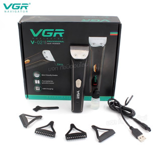 VGR V021 ปัตตาเลี่ยนตัดผมไร้สาย V-021  แบตตาเลี่ยน ไร้สาย กันจอน แกะลาย โกนหนวด รองหวี 3 เบอร์ ใบมีดสแตนเลส