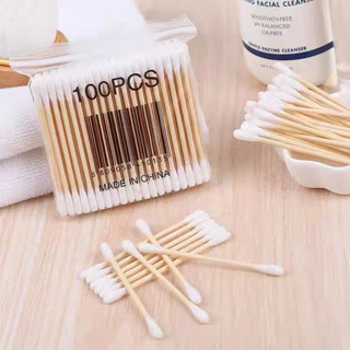 คอตตอนบัด สำลีก้าน สำลีไม้ Cotton Buds ปั่นหู เช็ดแผล (1ห่อ100ก้าน)