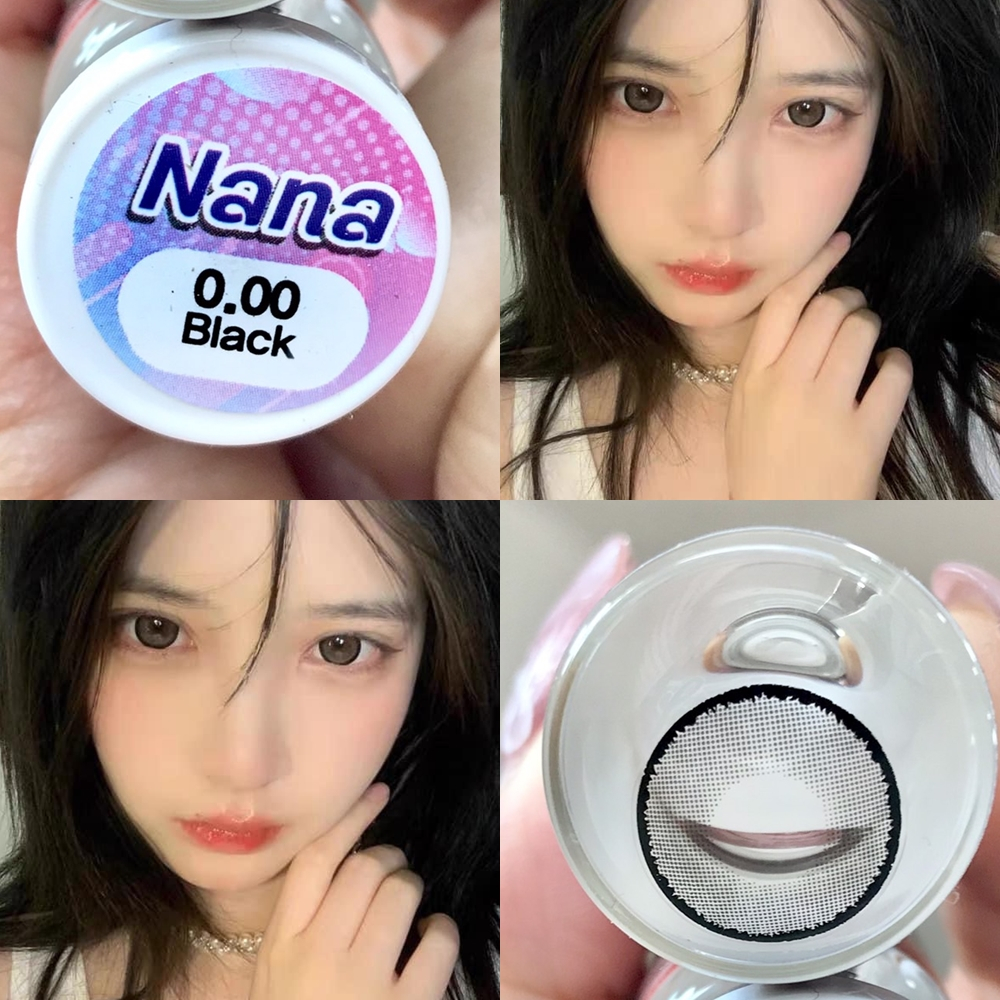 สีดำ ลายชัด กรองแสง ของแท้ มีอย.มีค่าสายตา LovelyLens Nana บิ๊กอาย ตาโต ตัดขอบ สวยมาก เลนส์นิ่มสบายตา ค่าน้ำ 42