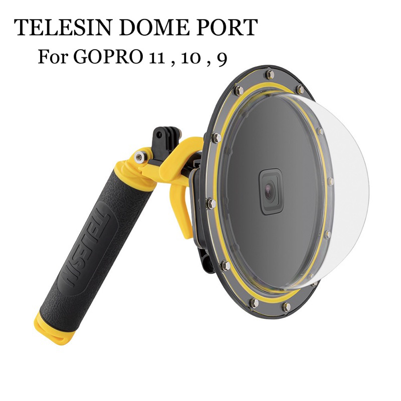 TELESIN DOME PORT waterproof for Gopro13 , 12,11,10,9 โดม กันน้ำ สำหรับ โกโปร9/10/11/12