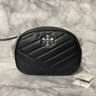 Tory Burch Kira Chevron Small Camera Bag Black/Rolled Nickiel จาก shop USA