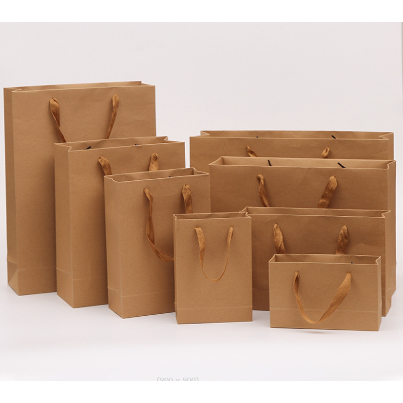 ⚡พร้อมส่ง⚡8H ถุงกระดาษคราฟท์ หูหิ้ว ถุงใส่เสื้อผ้า  สินค้าโกดังไทย สีนำ้ตาล - รูปที่ 3