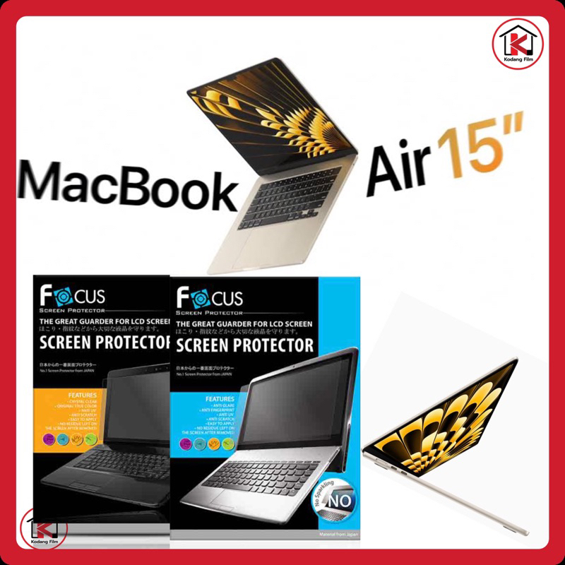 Focus ฟิล์มกันรอย ใส ด้าน Apple Macbook Air M2 15.3in