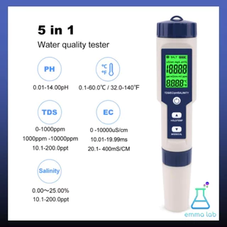 เครื่องวัดคุณภาพน้ำ 5in1 EC / TDS / PH / SALT / TEMP