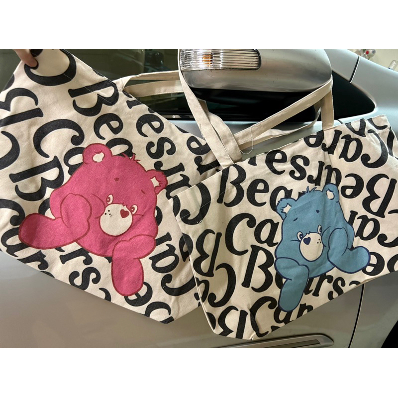 sale พร้อมส่ง กระเป๋าแคร์แบร์ กระเป็าผ้าแคนวาสลายสกรีนCare bear