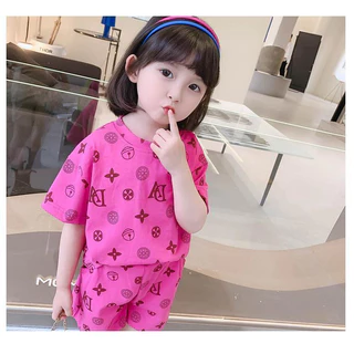 Beryl kids🌸ชุดเซ็ทเด็กผู้หญิง เสื้อผ้าเด็กผญ🎀ชุดเด็กแขนสั้น+ขาสั้น เสื้อยืดแขนสั้นลายดอกไม้ ชุดสูทเด็กผู้หญิง1-7ปี