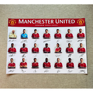 Poster Manchester United 2022/23 (โปสเตอร์ เเมนยู พร้อมลายเซ็น)