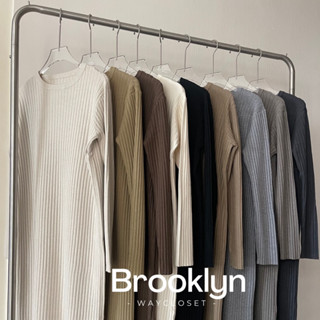 (New in💖) Brooklyn Knit Dress เดรสคอกลมแขนยาว ไหมพรมนิ่ม สไตล์เกาหลี ใส่คลุมท้องได้ พร้อมส่ง