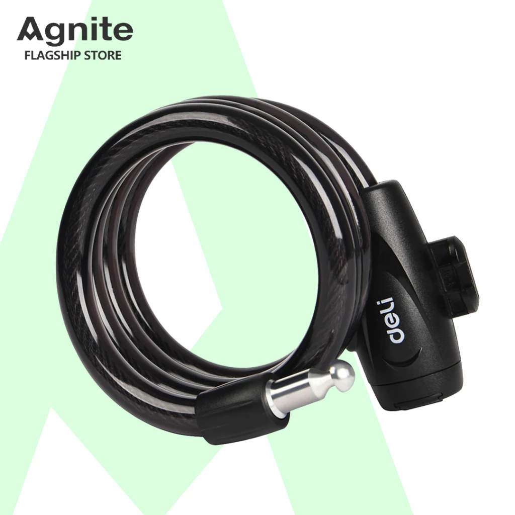 Agnite สายล๊อคจักรยาน สายล็อคอเนกประสงค์ ที่ล็อก แบบกุญแจ และแบบใส่รหัส พกพาง่าย กันสนิม Cable Lock