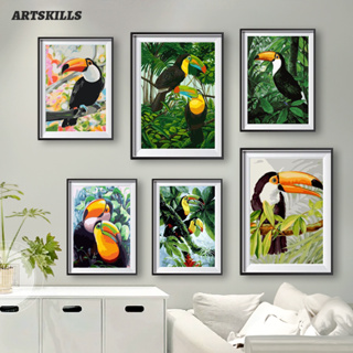 Artskills (พร้อมส่ง) ภาพระบายสีตามตัวเลข แบบขึงเฟรมไม้ งานศิลปะ DIY painting by numbers ภาพสวยๆ นก toucan 22355