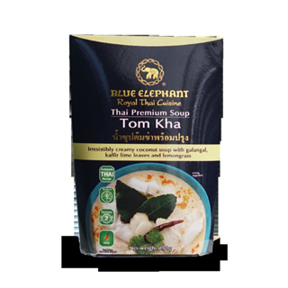 บลูเอเลเฟ่นท์ น้ำซุป ต้มข่า พร้อมปรุง 250 กรัม 6 ชิ้น / ลัง Blue Elephant Tom Kha 250g 6 Pcs /  Carton