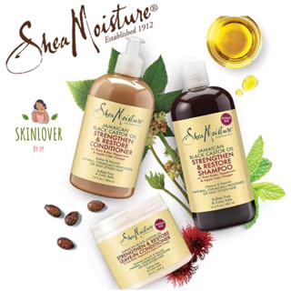 พร้อมส่ง⚡️ Shea Moisture Jamaican Black Castor Oil Strengthen Shampoo, Conditioner, Leave-in