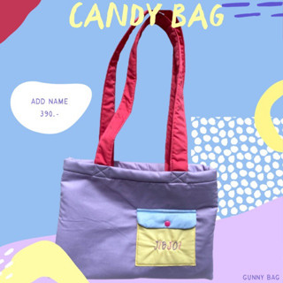 ✨🍒 CANDY BAG add name 🍒✨ปักชื่อกระเป๋า tote bag🦋🧤👛✨