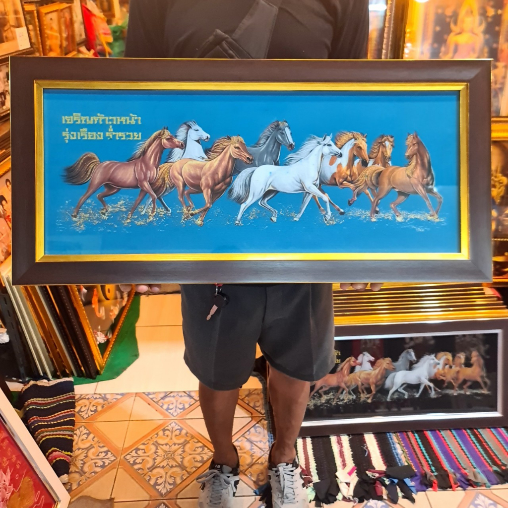 กรอบรูป ม้า ภาพม้า รูปม้า ภาพม้ามงคล ภาพม้ามงคล8ตัว รูปม้าเสริมดวงการเงิน ภาพม้ามงคลเรียกทรัพย์ รูปม้าฮวงจุ้ย รูปภาพม้า