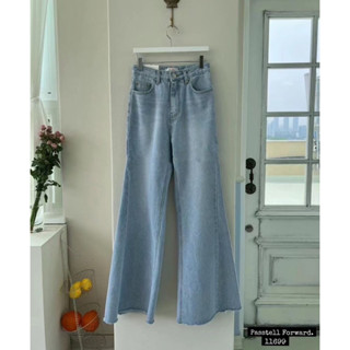 🇰🇷New🇰🇷  Korea X2 wide-leg denim jeans มาใหม่ทรงสวยมากกก กับยีนขาบานเอวสูงใส่ เก็บทรงสุดๆค้าตัวนี้