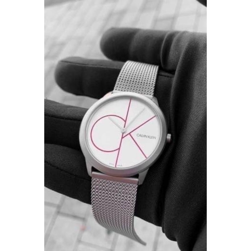 ⌚🥳นาฬิกาข้อมือ Calvin Klein เรือนเงิน สายถัก 
💝💕New Calvin Klein unisex  Silver Tone Steel Watch
