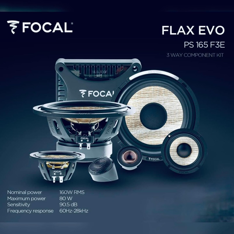 Focal FLAX EVO PS 165 F3E ลำโพงติดรถยนต์ 3way สินค้าใหม่ มีประกัน 1ปี