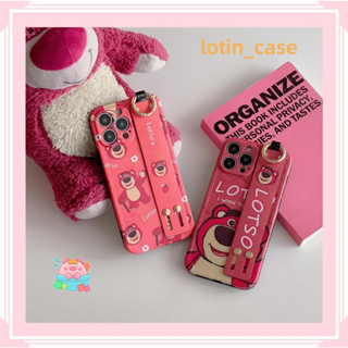 🎁ส่งของขวัญ🎁เคสไอโฟน สำหรับ 11 13 for iPhone Case 14 12 Pro Max น่ารัก น่าสนใจ หมีสตอเบอรี่ กันกระแทก ปกป้อง เคสโทรศัพท์