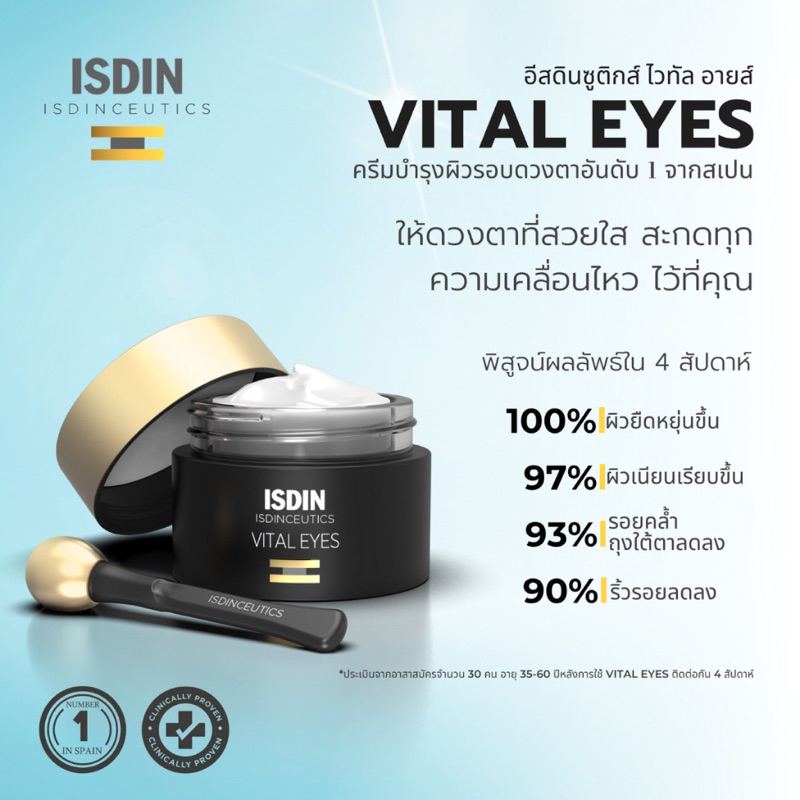 (โค้ด coin ลดเพิ่ม)ISDIN Vital eye Cream Tester 2มล. ใหม่ แท้ จาก  official