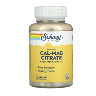 Solaray Cal-Mag Citrate with Vitamin D-2 2:1 Ratio90 VegCaps