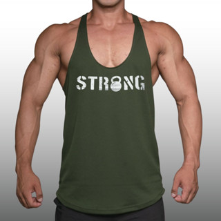 STRONG เสื้อกล้ามเพาะกายทรงคลาสสิค Bodybuilding Dry Fit Gym Tank Top