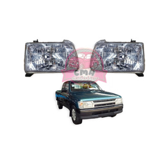 ไฟหน้า พร้อม หลอดไฟ และขั้วไฟ TOYOTA HILUX TIGER  โตโยต้า ไฮลักษ์ ไทเกอร์ ปี 1998 1999 2000 2001  1คู่ ซ้าย ขวา