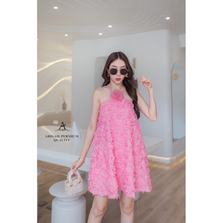 ♥️ M7 Abigail Dress เดรสสั้น สายเดี่ยว ผ้าดอก3D ไซส์ S-L สำหรับผู้หญิง