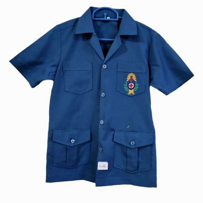 เสื้อยุวะกาชาดครู  แบบถูกระเบียบ สีฟ้า อมเทา