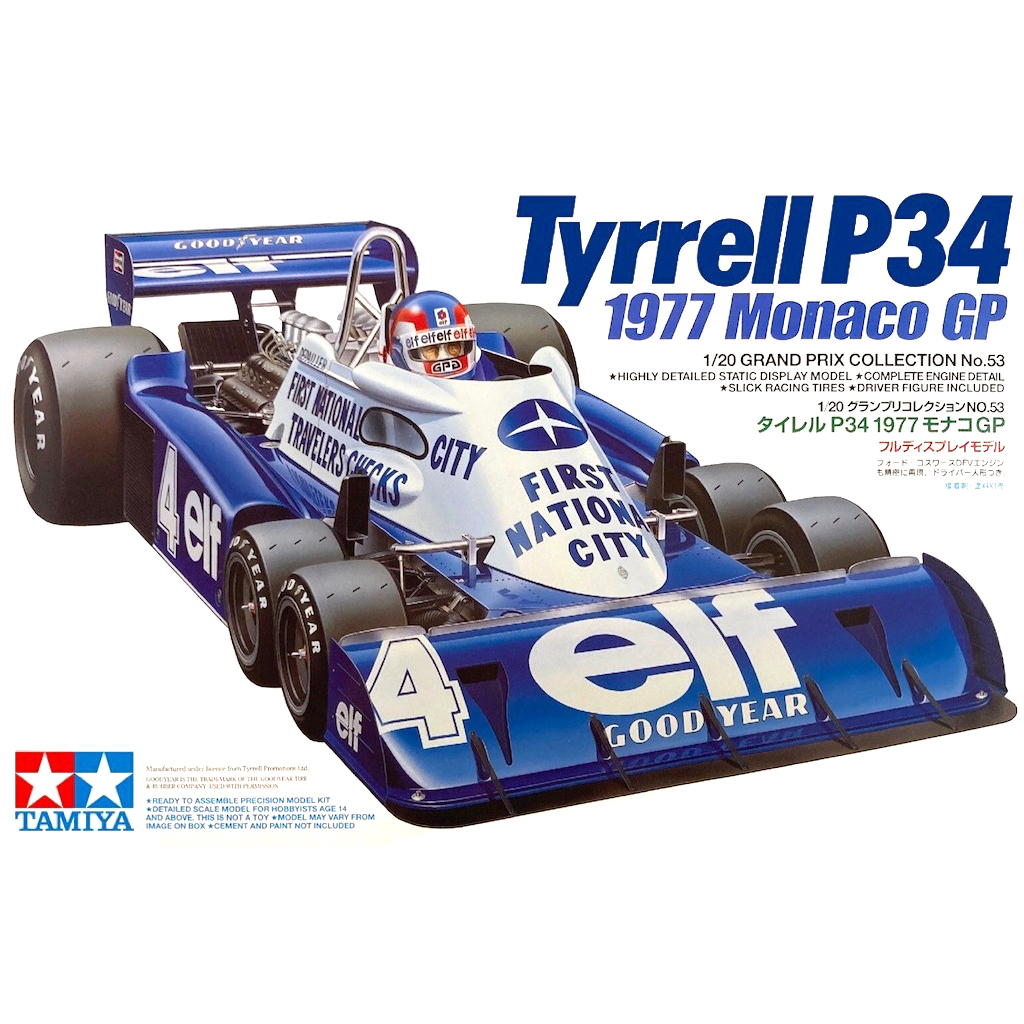 🏆 TAMIYA 20053 ชุดประกอบจำลองมาตราส่วน 1:20 Tyrrell P34 1977 Monaco GP ต้องไปสร้างและทำสีเอง