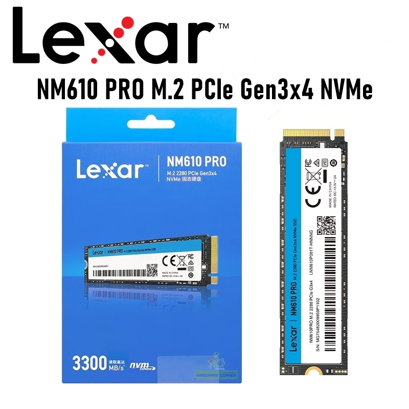 500GB / 1TB / 2TB SSD (เอสเอสดี) LEXAR NM610 PRO M.2 PCIe Gen3x4 NVMe Speed Up to 3300 MB/s ประกัน 3