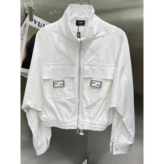 MARC JACOB JACKET เสื้อแจ็คเก็ค เสื้อแขนยาว แคนวาส แต่งอะไหล่ ซิบหน้า เฟนดิ ฟินดิ