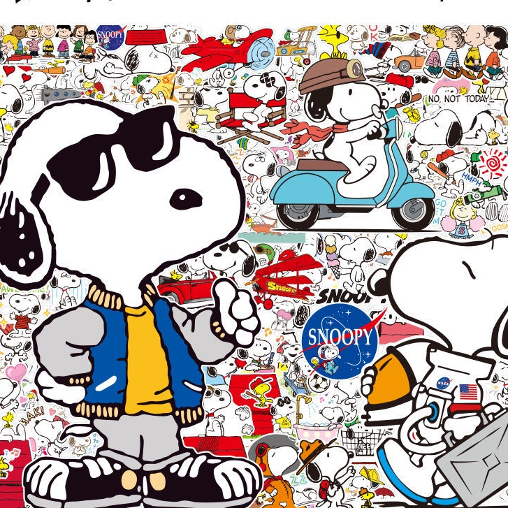 ◄✁♨สติ๊กเกอร์ติดโทรศัพท์มือถือ Snoopy ขนาดใหญ่ กระเป๋าเดินทาง สติ๊กเกอร์กล่องรถเข็น แล็ปท็อป กีต้าร์ สติ๊กเกอร์หมวกกันน็