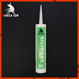 MUSCLE COWซิลิโคน อุดรอยรั่ว กันน้ำซึม ปืนยิงกาว ไม่กัดผิวกระจก ใช้ติดวัสดุได้หลากหลาย เช่น PVC ไม้ คอนกรีต เหล็ก กระจก