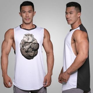 BULLDOG เสื้อแขนกุดเว้าแขนกว้าง Drop Arm Sleeveless Muscle Shirt