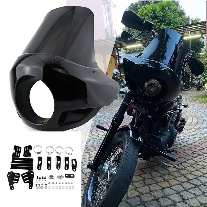 พร้อมส่งในไทย ✅ Fairing แต่งไฟหน้า H-D RE650 REBEL Steed และรุ่นอื่นๆ แต่งใส่ได้หลายรุ่น [FR-02]