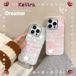 💜Kettra💜ป้องกันการหล่น ขอบเต็ม iPhone 11 14 pro max น่ารัก รูปหัวใจ ดาว หวานสวย เรียบง่าย case for iPhone 12 13