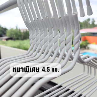 ไม้แขวนเสื้อ แพ็ค 10 ชิ้น ไม้แขวนเสื้อหนาพิเศษ สีขาว มินิมอล แข็งแรง ทนทาน #XL