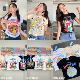 เสื้อยืดทรงพอดีตัว Jelly bean🏷 ผ้าคอตตอนเนื้อหนา สกรีนลายชัด มีหลายลายนะคะ