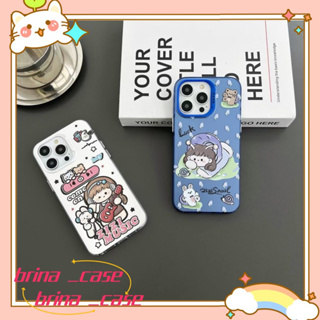 ❤️ส่งของขวัญ❤️ เคสไอโฟน 11 12 13 14 Pro Max สไตล์คู่รัก สาวน่ารักหัวใจ ความนิยม เรียบง่าย Case for iPhone ป้องกันการตก