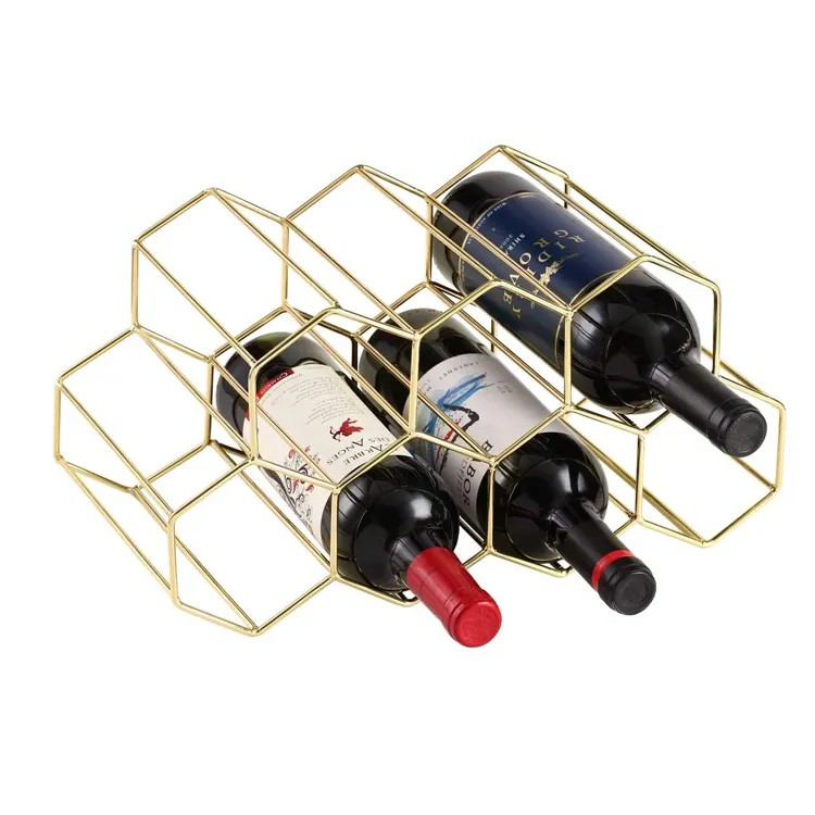 ชั้นวางไวน์รังผึ้งโลหะ Metal Honeycomb wine rack ชั้นเก็บไวน์แบบตั้งสาย,ชั้นวางขวดไวน์โลหะเคาน์เตอร์ สินค้าพร้อมส่ง