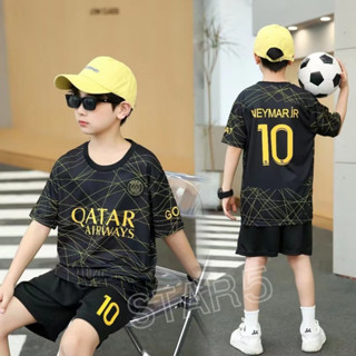 A1020 เสื้อกีฬาฟุตบอลเด็กแขนสั้น ลายสโมสรปารีส แซ็ง แฌร์แม็ง 2023 พร้อมสกรีนชื่อ+เบอร์ สินค้าคุณภาพAAA ป้ายงานปักราคาถูก